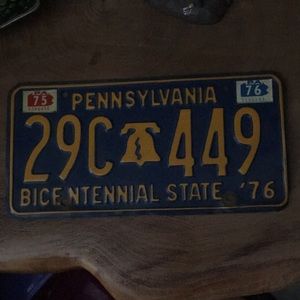 Vintage bicentennial state 76 license plate
